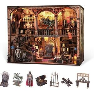 Book Nook Kit - 3D Wooden Puzzle with Type-C LED Light Knights of Glory Kit NEW
